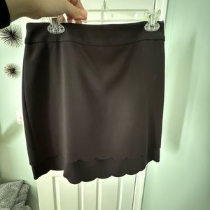 Black Skirt with Scallop Detail
